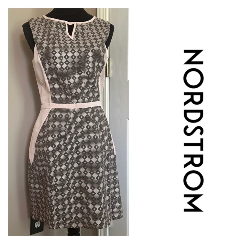 Addison Illusion Waist Sleeveless Pink and Green Dress Sz. M NWT